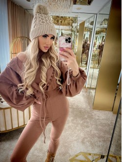 HALSEY HOODIE - czekoladowa...