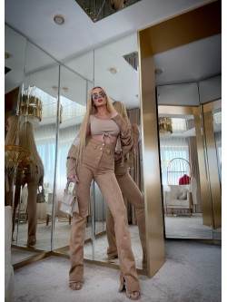 SUEDE TROUSERS - caramel...