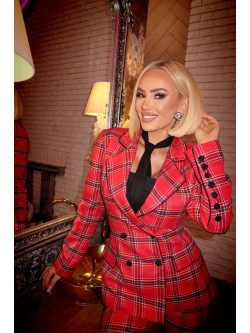 CANO BLAZER - red plaid jacket