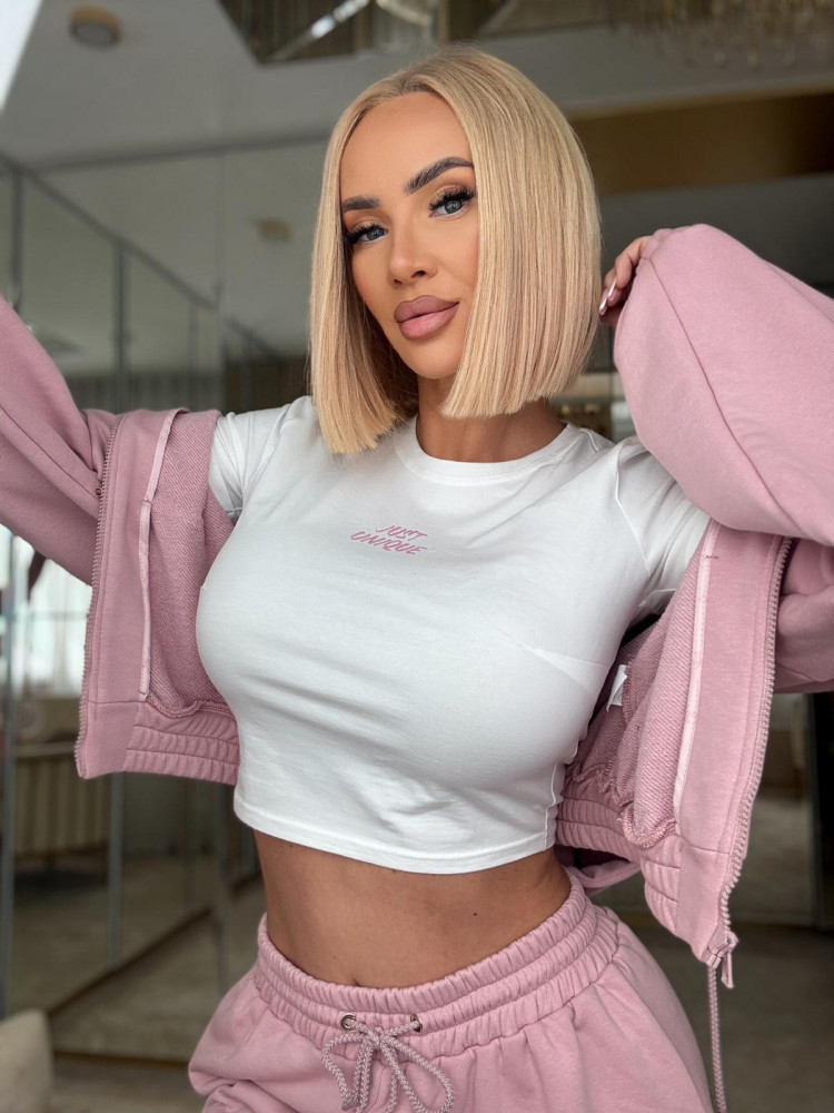 DUOLINE WHITE -  crop top biały