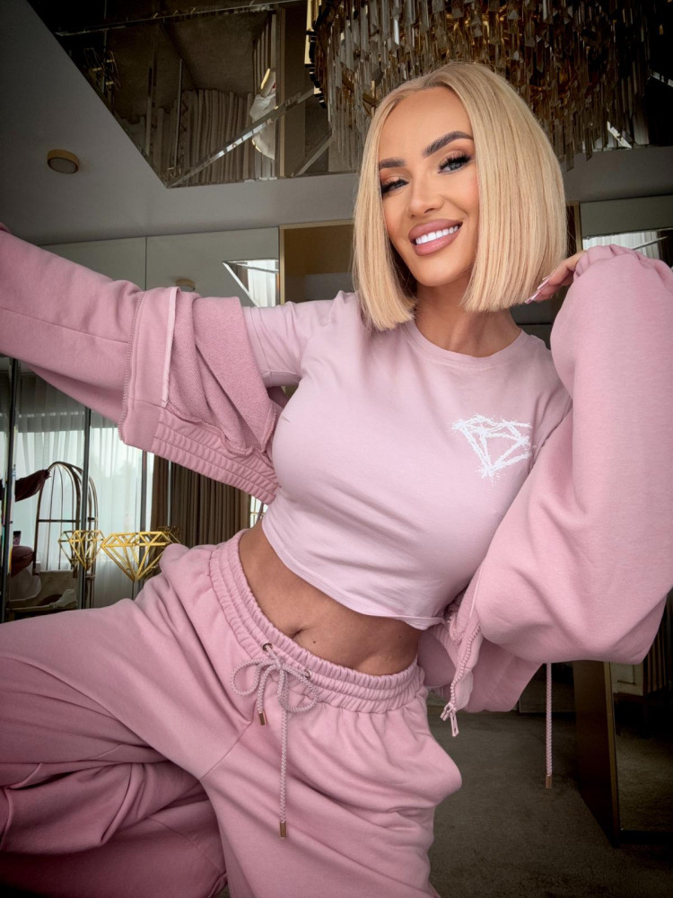 DUOLINE  PINK - crop top damski różowy
