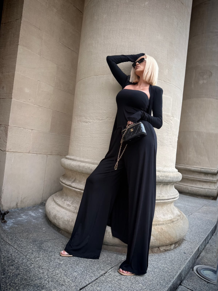 CELESTIA TROUSERS BLACK - spodnie czarne