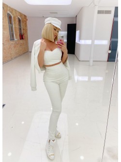 SHAKIRA - białe spodnie z...