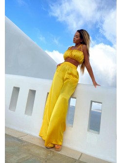 LORRAINE YELLOW - limitowany komplet z satyny w słonecznikowymodcieniu