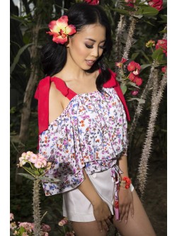 HAITI BLOUSE-biała bluzka typu hiszpanka